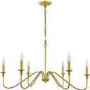 Gold Chandelier, 6-Light Chandelier for Dining Room, Bedroom, Foyer, Living Room, Kitchen Island, Entryway, Office, Bar,Farmhouse Decor