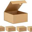 Amazon.com: Purple Q Crafts 5 Pack Brown Kraft Ribbed Hard Gift Box With Magnetic Closure Lid 8"x8"x4" Square Favor Boxes With Classy Ribbed Paper Finish : Health & Household