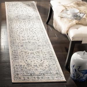 SAFAVIEH Charleston Collection Runner Rug - 2' x 6', Ivory & Light Blue, Oriental Distressed Design, Non-Shedding & Easy Care, Ideal for High Traffic Areas in Living Room, Bedroom (CHL411M)