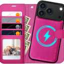 OCASE for iPhone 17 Pro Max Detachable Wallet Case with Card Holder, 2 in 1 PU Leather Flip Folio with RFID Blocking Stand Wrist Strap Shockproof Phone Cover 6.9 Inch 2025, Rose