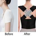 Back Brace Posture Corrector for Women and Men Shoulder Straightener Hunchback Adjustable Support Upper Comfy Correction Back Pain Relief Scoliosis Lumbar Spine Upgraded (Black, X-Large) (Black, XL)
