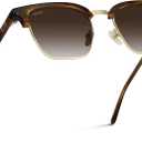 WearMe Pro - Modern Semi-Rimless Rectangular Polarized Trendy Sunglasses for Men and Women (Crystal Smoke Brown / Brown Lens)