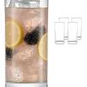 Libbey Province Tumbler and Rocks Glass Set, Elegant Drinkware Glasses Set of 4, Tall Drinking Glasses for Everyday Use or Any Special Occasion, 15.2 Ounces