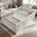 25.6" H Puppy Play Pen for Indoors, 4 Panels, White