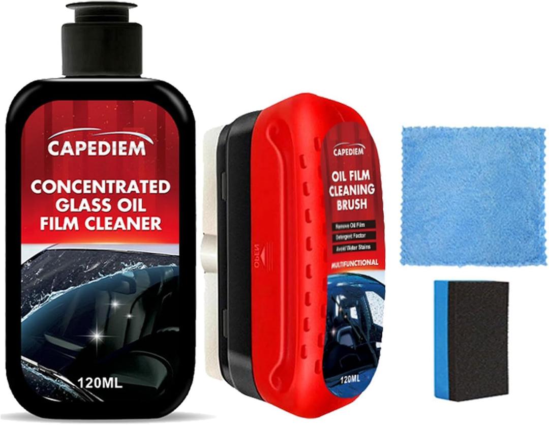 New Glass Cleaning Board, Automotive Oil Film Brush, Reusable, Improves Clarity and Visibility.Oil Film Cleaning Brush for Car Windows,Car Windshield Cleaner Tool,Windshield Cleaner. (1, Black Red)