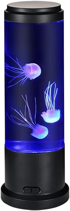 EDIER Jellyfish Lamp, 11 inch LED Jelly Fish Light Lamp, Color Changing Jellyfish Tank Table Lamp Decorations for Home Office Decor Great Gifts for Kids
