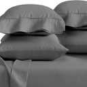 Bare Home Microfiber Bulk Pillow Cases - Standard/Queen Size Set of 4 - Cooling Pillowcases - Double Brushed - Grey Pillowcases 4 Pack - Easy Care (Standard - 4 Pack, Grey)