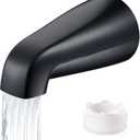 Universal Bathtub Faucet Replacement Tub Spout  Fast-Fill, No-Leak Metal Faucet, Easy Installation, Fits 1/2" IPS & 3/4" IPS Thread Pipes, Includes Adapter (Matte Black)