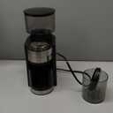 Aromaster Burr Coffee Grinder with 25 Grind Setting, Adjustable 2-12 Cups Timer, Professional Conical Coffee Bean Grinders for Home Use, 3-Ears Portafilter Holder, Anti-static, Cleaning Brush, Black