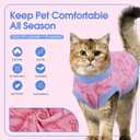 Large Sphynx Hairless Cat Clothes with Dinosaur Print, Pullover Kitten T-Shirts Vest, Sleeveless Bodysuit Cat Pajamas Jumpsuit, Breathable Daily Wear Clothes for Cats, Large