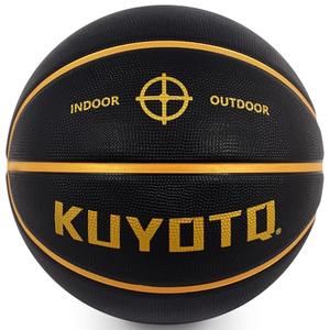 KUYOTQ Kids Toddler Size 4 Basketball 25.5 Thickened Rubber Small Outdoor 25.5 Basketball Size 4 for Boys Girls Black Gold Gifts