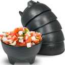 Salsa Bowls  6 Pack (Black), 13oz BPA FREE Small Bowl Unbreakable Mexican Molcajete Chips Guacamole, Serving Dish, Sauce Cup, Side bowl, Snack, Chips, Dip, Nuts, Candy, Ice Cream, Party Use