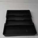 Black Expandable Plastic Silverware Organizer Tray