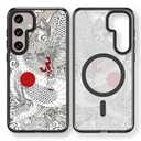 Rosarnnah Magnetic for Samsung Galaxy S24 Plus Magsafe Case Cute Aesthetic - Durable Shockproof 6.6 ft Drop Impact Phone Case Cover with Funny Fashion Chinese Dragon Design 6.7" Black
