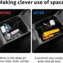 Xaido Center Console Tray Compatible with Ford Bronco 2025 2026 4-Door Automatic Transmission, Center Console Armrest Box Organizer, Black (Not for 2-Door & Bronco Sport)
