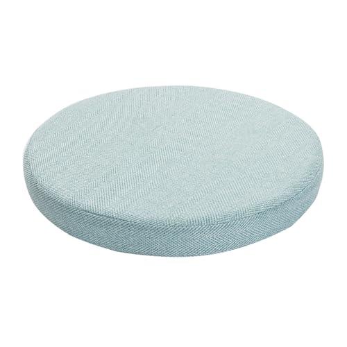 Greenjin 12" Anti Slip Round Stool Cushions with Straps,Thick Circle Chair Pad for Kitchen Dining Chairs,Detachable Round Chair Cushion Cover with Rubber Granule Bottom for Bistro Bar High Stool Teal