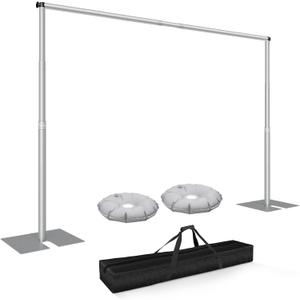 7x10ft Heavy Duty Backdrop Stand, Adjustable Pipe and Drape Stand