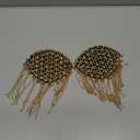 Shoulder Epaulet Punk Epaulettes Badge Epaulettes Brooch Pin Patches Shoulder Jewelry Costume Accessories Tassel Fringe Appliques Rhinestones Beaded Embellished by The Pair (Gold)