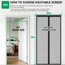 HOFUDON Upgraded Magnetic Screen Door Mesh, Full Strip Magnets, Heavy Duty Fiberglass Mesh, Single Door Size 33 x 80 Inch, Screen Door Size 35.4 x 82.7 Inch Black
