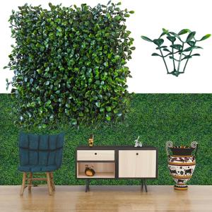 Artificial Grass Wall Panel Backdrop,10 X 10 in 24P(16.8 sqft) UV-Anti Greenery Boxwood Panels for Indoor Outdoor Green Wall Decor & Ivy Fence Covering Privacy (10"X10" 24P)