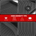 IKON MOTORSPORTS 3D TPE Floor Mats, Compatible with 2011-2023 Dodge Charger AWD & Chrysler 300 AWD, All Weather Waterproof Anti-Slip Liners, Front & 2nd Row Full Set Car Accessories, Black