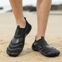 Water Shoes Womens Mens Quick-Dry Aqua Yoga Socks Barefoot Swim Pool Beach Shoes for Walking Hiking Diving Surf Ootdoor Water Sports, Black (9.5 Women/8.5 Men)
