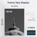 18x24 Frame 5 Pack, White Poster Frames 18 x 24 for Horizontal or Vertical Wall Mounting