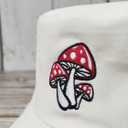 Embroidered Mushroom Bucket Hat for Women Girl Men, Soild Beige Summer Travel Embroidery Beach Sun Hat Outdoor Fisherman Cap Unisex (Beige)
