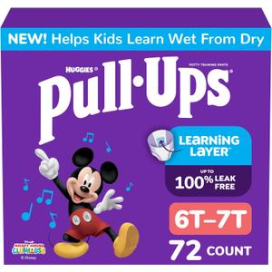 Pull-Ups Boys' Potty Training Pants, Size 6T-7T Training Underwear (55-75 lbs), 72 Count