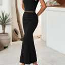 PRETTYGARDEN Skirt Sets Women 2 Piece Outfits Summer Outfits 2026 Going Out Crop Tops Long Maxi Skirts Beach Vacation Clothes (Black, S)