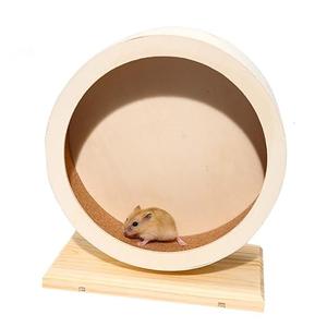 Hamster Wooden Silent Wheel, Small Animal Exercise Wheel Accessories, Quiet Spinner Hamster Running Wheels Prevent Depression Toys for Hamsters, Gerbils, Mice and Other Small Pets (S)