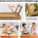 Extra Large Folding Bed Tray Table, 22 x 14 Acacia Wood Breakfast Tray, Food Serving Tray with Legs for Eating in Bed