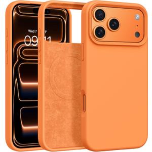 BENTOBEN Magnetic for iPhone 17 Pro Max Case 6.9" 2025, Compatible with Magsafe Silky Liquid Silicone Slim Soft Full-body Shockproof Protective Women Men Phone Cover for iPhone 17 ProMax,Cosmic Orange