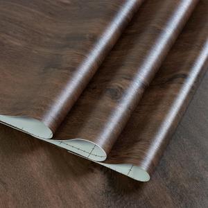Dark Brown Wood Grain Contact Paper Peel and Stick Walnut Textured Self-adhesive Wallpaper Bubble-free Design Matte Thickened 16x78inch Waterproof Counter Top Stick Paper Wood Vinyl Wrap for Cabinets