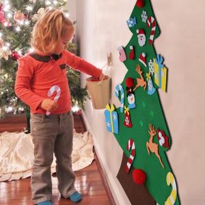 Aytai DIY Felt Christmas Tree Set with Ornaments for Kids, Xmas Gifts, New Year Door Wall Hanging Decorations (Matte)