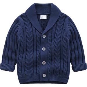 Feidoog Infant Baby Boys Cardigan Crochet Sweater V-NeckToddler Knit Button up Knitted Pattern Pullover Sweatshirt (3-6 Months)