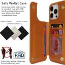 iCoverCase Compatible with iPhone 16 Pro Wallet Phone Case with Card Holder for Women Men, [RFID Blocking] Card Slots PU Leather Protective Wallet Case 6.3 Inch (Light Brown)