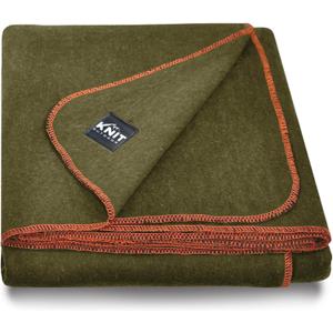 Large Military Wool Blanket - Warm & Thick Emergency Survival Blanket Great for Camping, Outdoors, Sports Events, Picnics, 4.5 lbs, 64" x 88" (Olive Green)