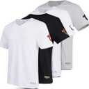 True Religion Mens Undershirts 4 Pack Lightweight Mens Undershirt, 100% Cotton (Large, White/White/Heather Grey/Black)
