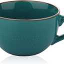 VanEnjoy Green Vintage Large Coffee Mug & Soup Bowl, 24 oz Giant Ceramic Bowl with Lid, Microwave Safe