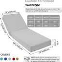 Outdoor Chaise Lounge Cushion 80"x26"x6", Waterproof 6" Extra Thickness Lounge Cushion with Removable Cover, Patio Lounge Chair Cushions Set of 2 for Outdoor Furniture, Light Gray