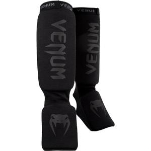 Venum Kontact Shinguards - Black/Black, One Size