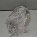 Qaccf Anime Short Layered Halloween Party Costume Cosplay Wig (Silver Grey)