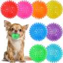VITEVER 8 Colors 2.5 Squeaky Dog Toy Balls for Small Medium Dogs, Puppy Chew Toys for Teething, Spiky Balls for Small Dogs, Durable Toys for Teeth Cleaning and Training - Safe, BPA Free