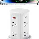 ANNQUAN 3" Pop Up Countertop Receptacle with 4 USB Ports 15W Wireless Charger,Max 20W Power Delivery Pop Up Outlet for Home Office Kitchen (ETL Listed) (White)