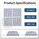 3D Decorative Felt Double-layer Acoustic Panels Arch Pattern, 22.8"X22.8"X4PCS