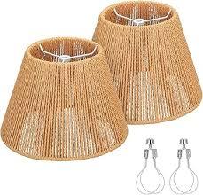 2 Pack- Small Lamp Shades with Bulb and Clip Adapter 