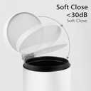 TIPGO Small Trash Can with Lid Soft Close, 4.5 Liters / 1.2 Gallon Bathroom Garbage Can, Mini Step Trash Bin, Stainless Steel Wastebasket for Bathroom, Bedroom, Office (White)