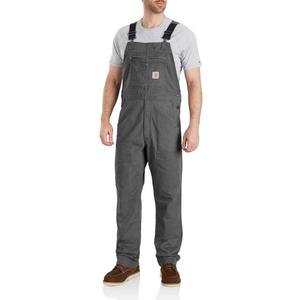 Carhartt Men's Rugged Flex Relaxed Fit Canvas Bib Overall (30W x 34L, Gravel)