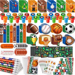 BenLouis 120Pcs Sports Party Favors Football Basketball Soccer Baseball Pencils Stickers School Stationery Bulk for Kids Sports Party Team Gift Fillers School Classroom games Rewards Supplies